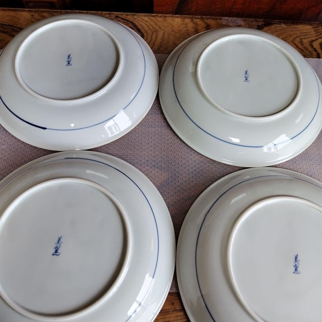 青手小皿 富士山水人物図 手描き 蒐 九谷 蒐集家放出極上品 九谷焼