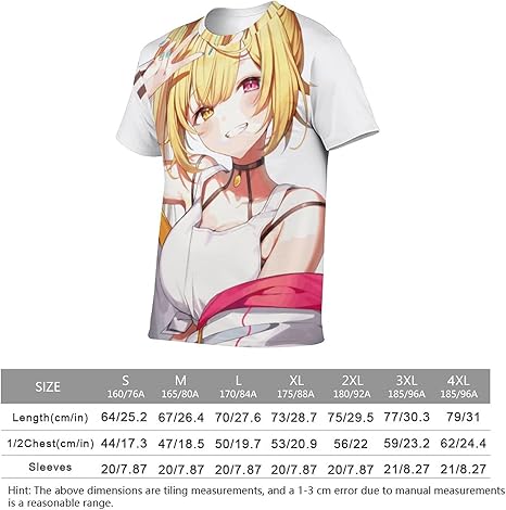 Vtuber 星川サラ アニメTシャツ フルグラフィックTシャツ Vtuber 星川