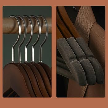 Amazon.co.jp: スーツハンガー 6本組セット 天然木製ハンガー 360度