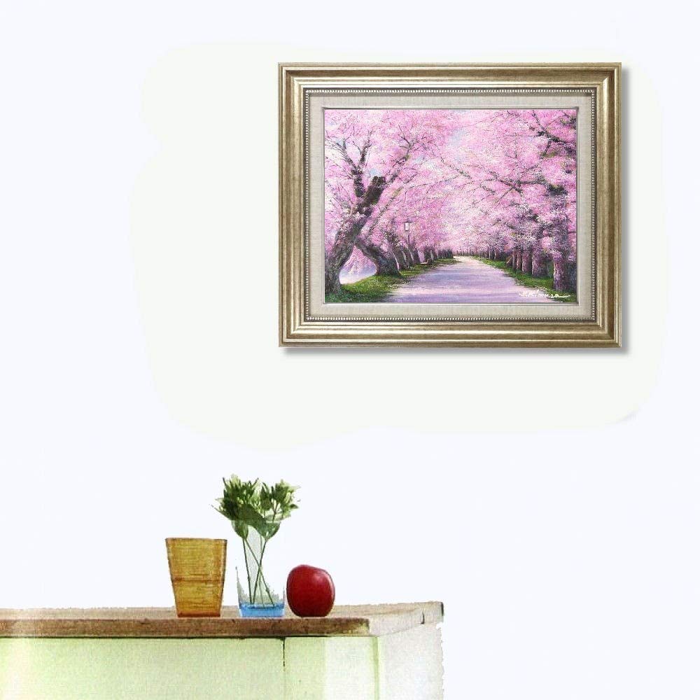 港の風景 油彩画 ダークブラウンフレーム 港の風景 油彩画 ダーク