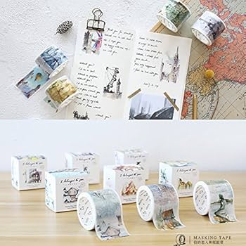 海外マスキングテープ巻売り 去度暇 人物マスキングテープ風景マステ