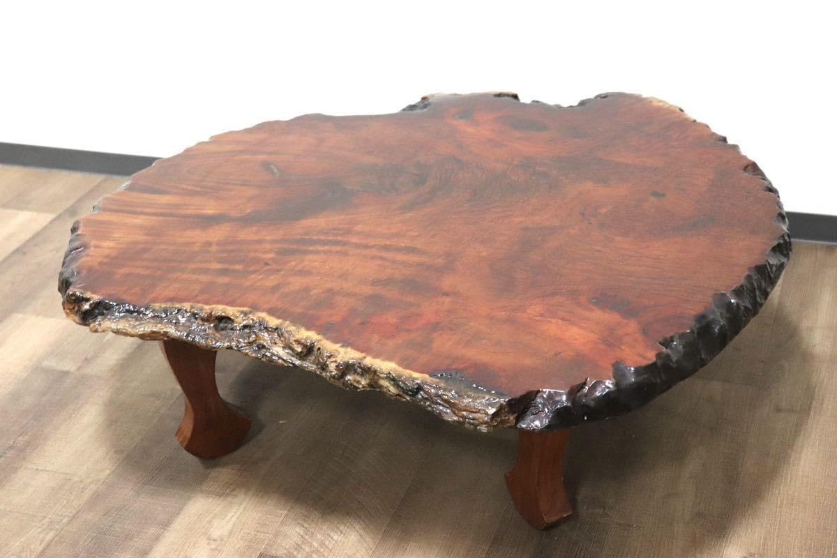 花梨 座卓 骨董品 希少材木 瘤杢 和モダン ローテーブル