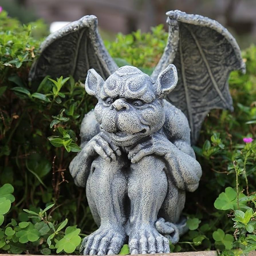 Amazon.co.jp: ガーデン オブジェ デーモン 悪魔 石像調 ガーデニング