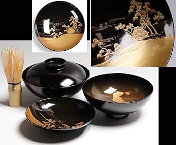 turu BJ023 時代輪島塗 鬼灯図金蒔絵 吸物椀 八客 木製 turu BJ023 時代