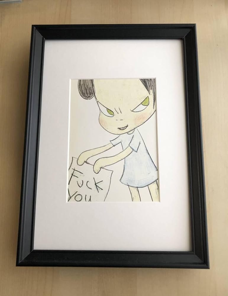 Amazon.co.jp: kj 額装品 1 奈良美智 イラスト A4サイズ額入り