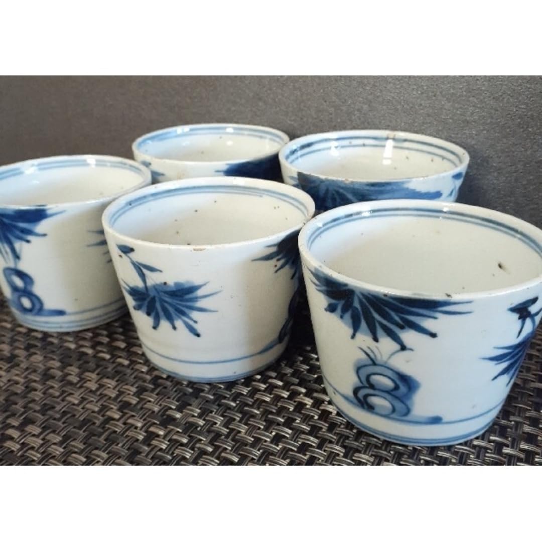 伊万里蕎麦猪口 撫子文様 明治から江戸時代 2個セット 伊万里蕎麦猪口 撫子