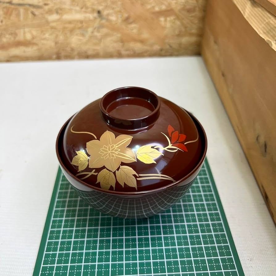 山中塗 お椀 吸物椀 本金 骨董 手描 時代蒔絵 5脚 G58 山中塗 お椀