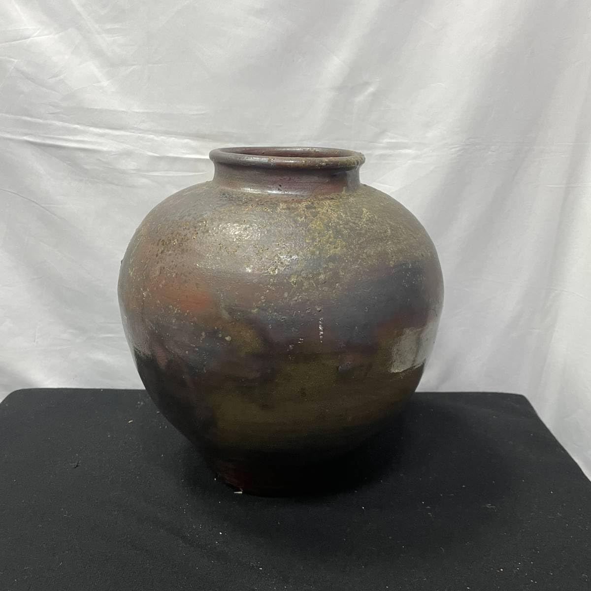 壷□古い耳付き船壷 丸壺 茶壷 古玩 古美術 時代物 骨董品□