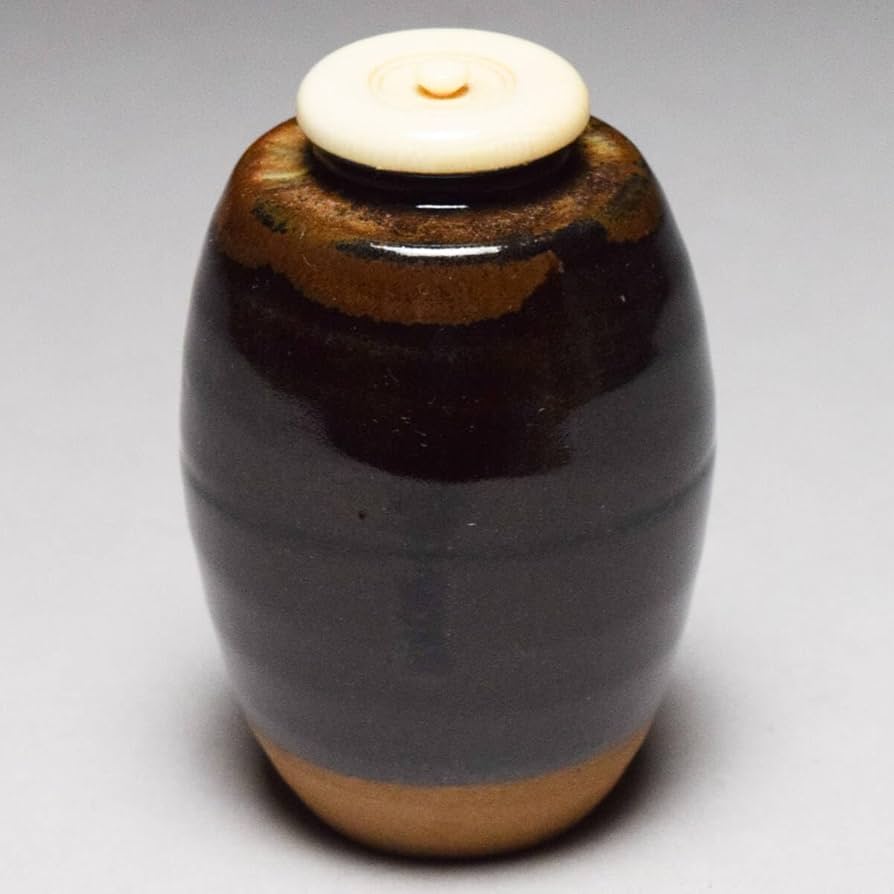 茶道具 平安 万代喜山造 内海茶入 仕覆付 共箱 V 7302 【公式通販】