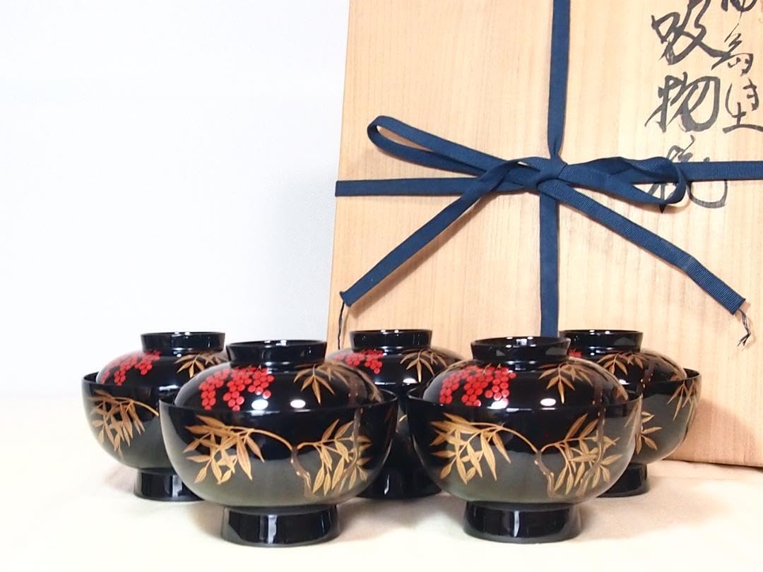 68%OFF【未使用品】輪島塗蒔絵雲錦小吸い物腕十客