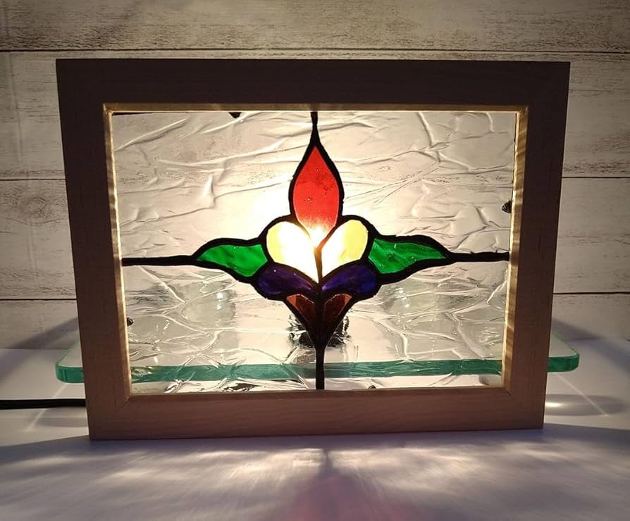 西洋アンティーク特大 ステンドグラス 直径41cm アートパネル ⑫