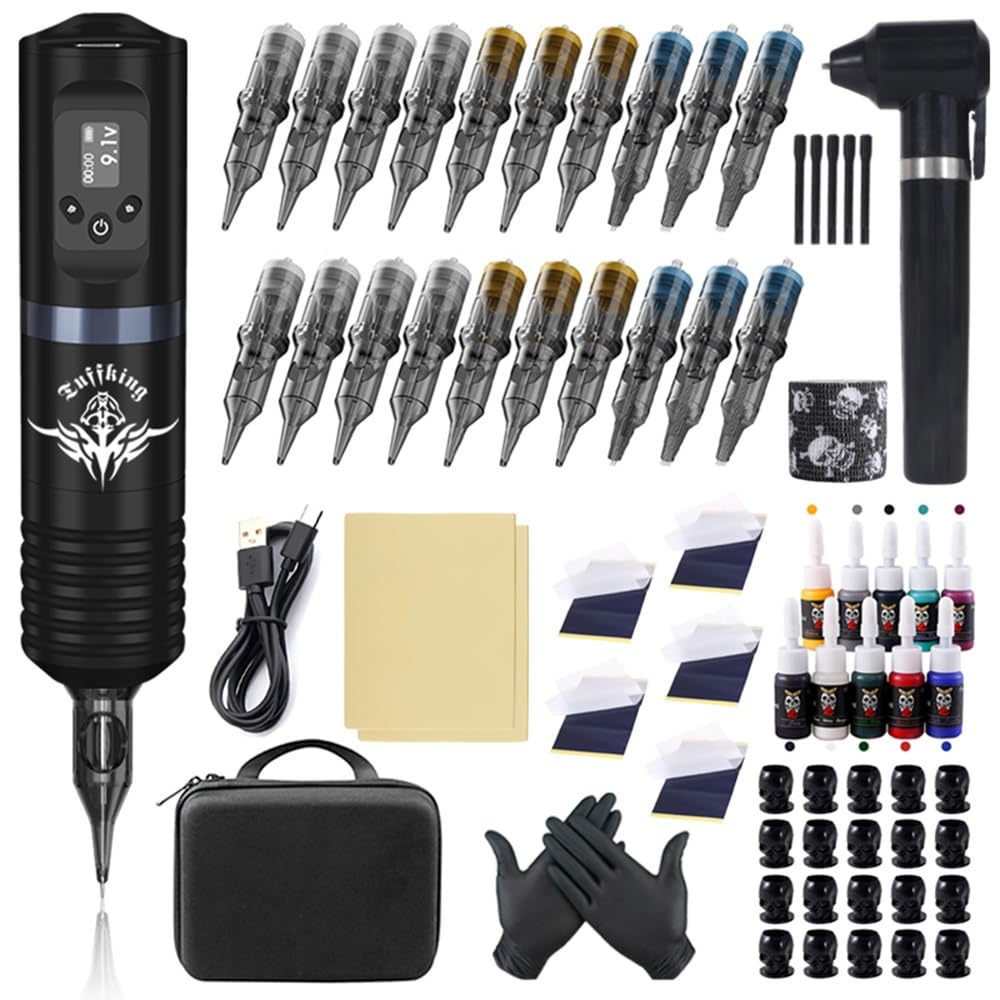Amazon.co.jp: タトゥーマシンセット ワイヤレスタトゥーマシン プロの