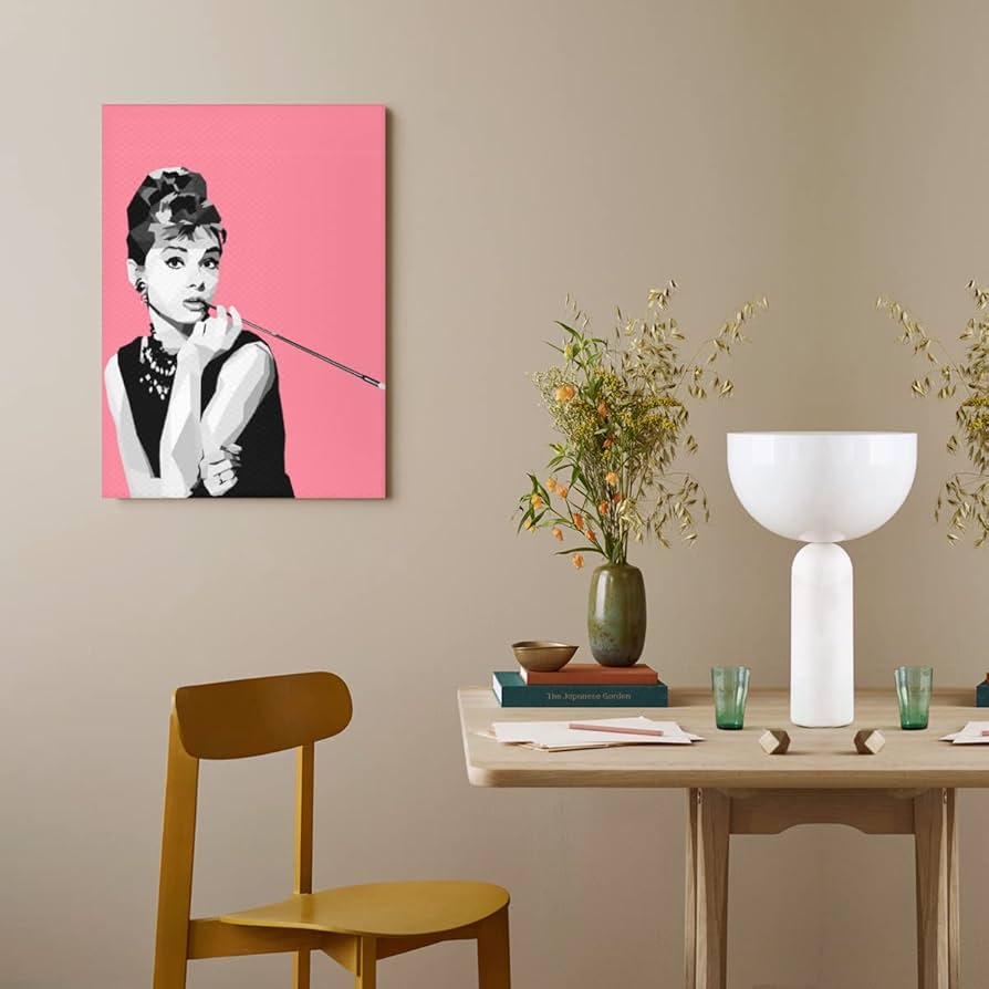 Amazon.co.jp: アートパネル オードリー・ヘップバーン ピンク 壁掛け