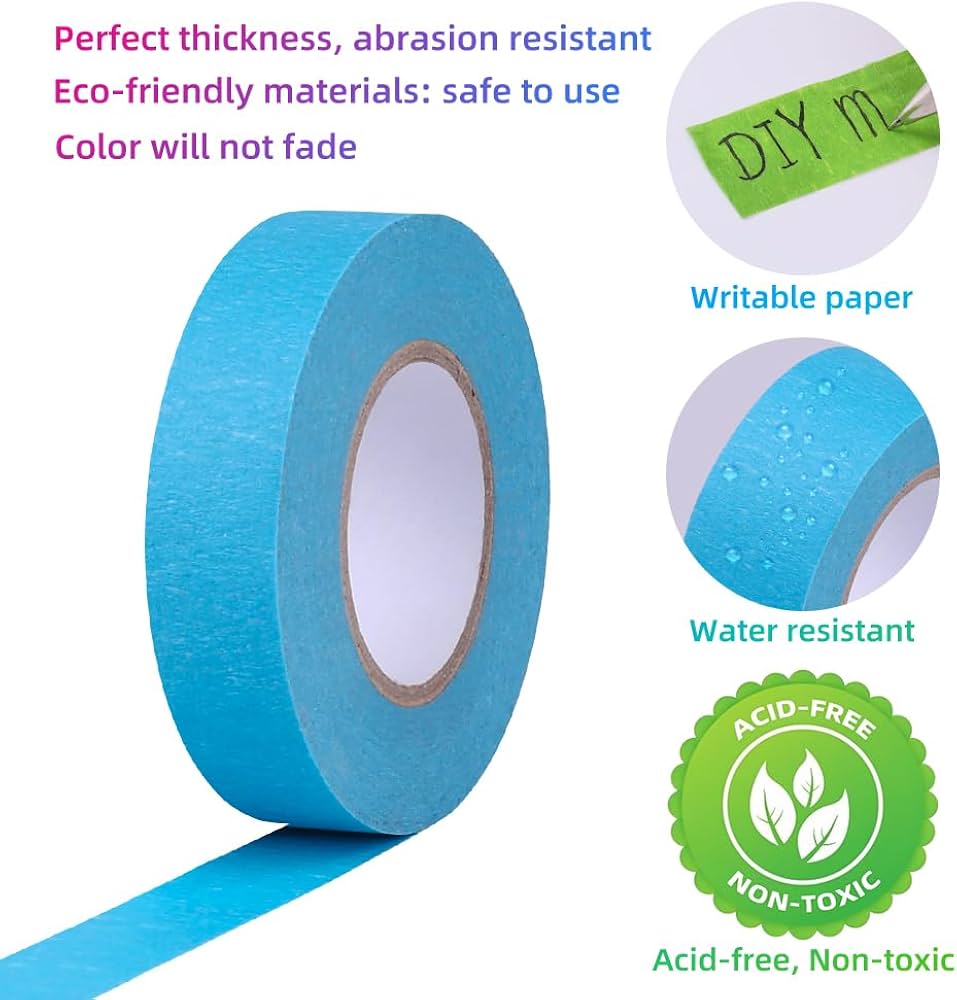 Amazon.co.jp: 色付きマスキングテープ レインボー アソートカラー