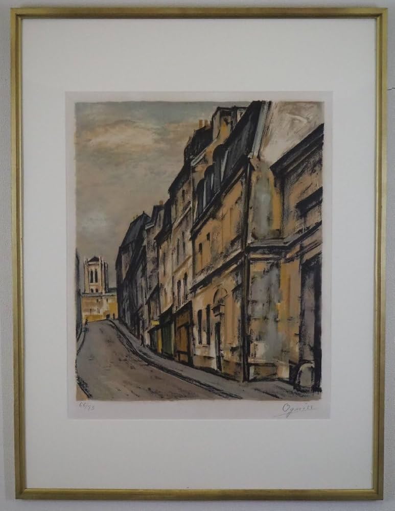 ミモレット 【真作】荻須高徳「赤い家」リトグラフ 10号大 直筆サイン