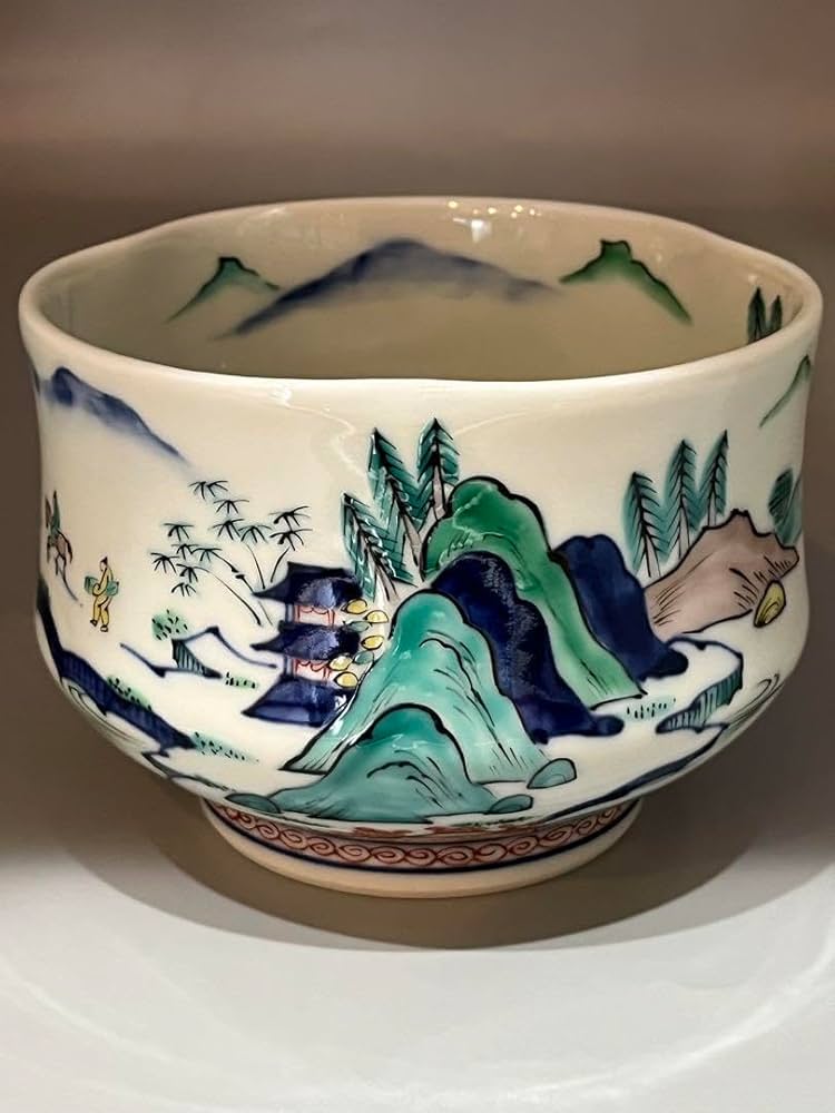 Amazon.co.jp: 茶道具 色絵祥瑞茶碗 林淡幽 五山窯 茶碗 共箱 : ホーム