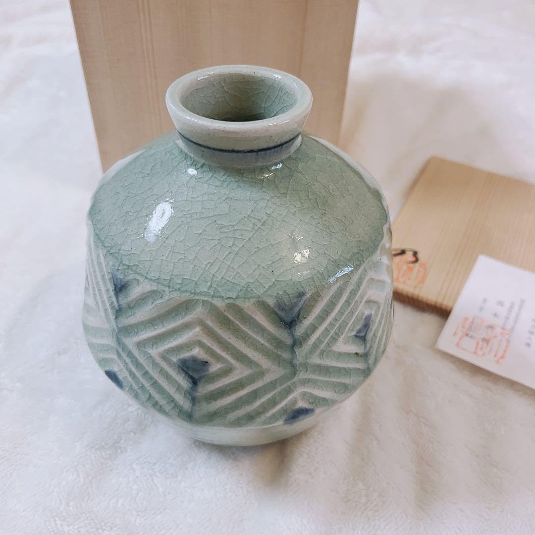 レトロ＊陶器＊作家＊壺＊花瓶＊花器＊こげ茶＊古道具