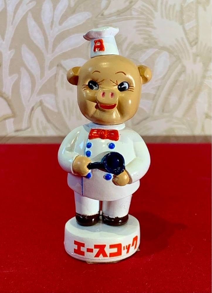 165☆限定生産 TOYS CLUB エースコック こぶた 首ふり人形 21cmドール