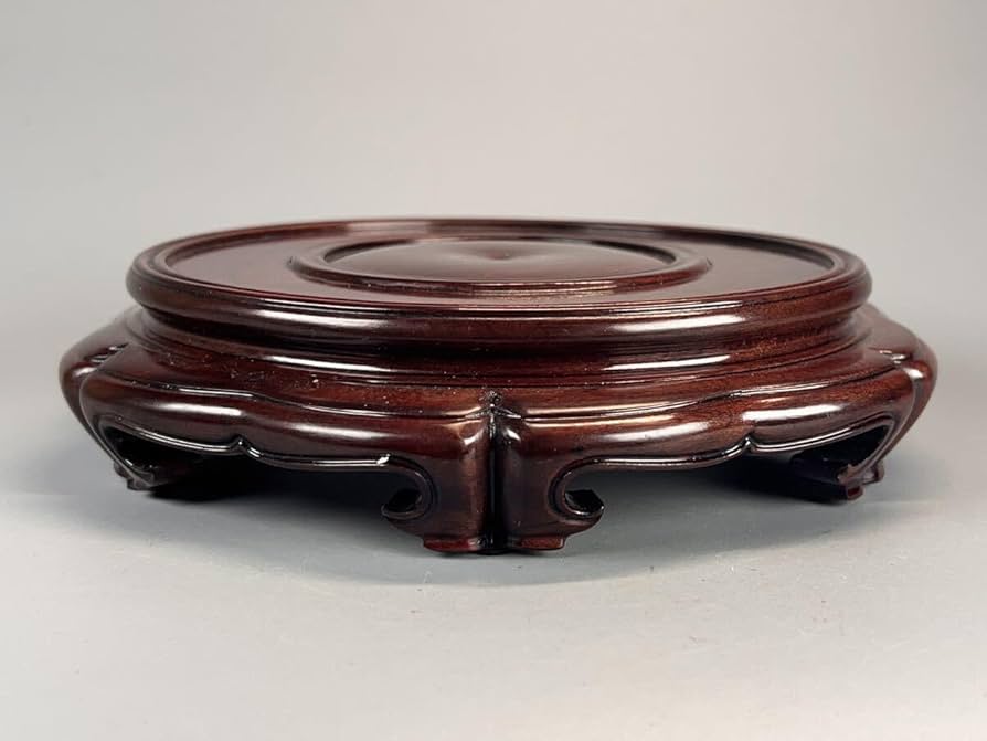 茶道具 老唐木紫檀 高台花台 飾台 本物 香炉台 盆栽台高36.5cm