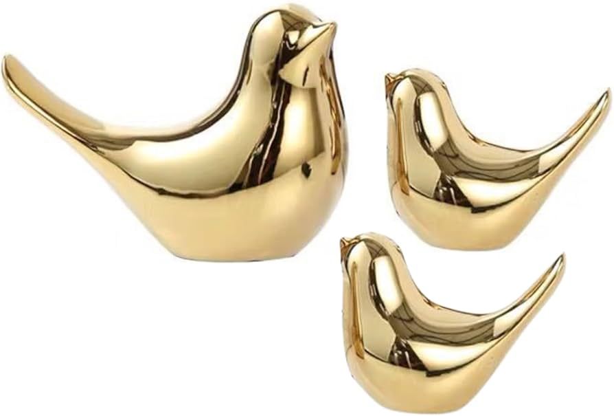 Amazon.co.jp: Quikaboo 鳥のオブジェ 縁起物 オブジェ 置物 ゴールド