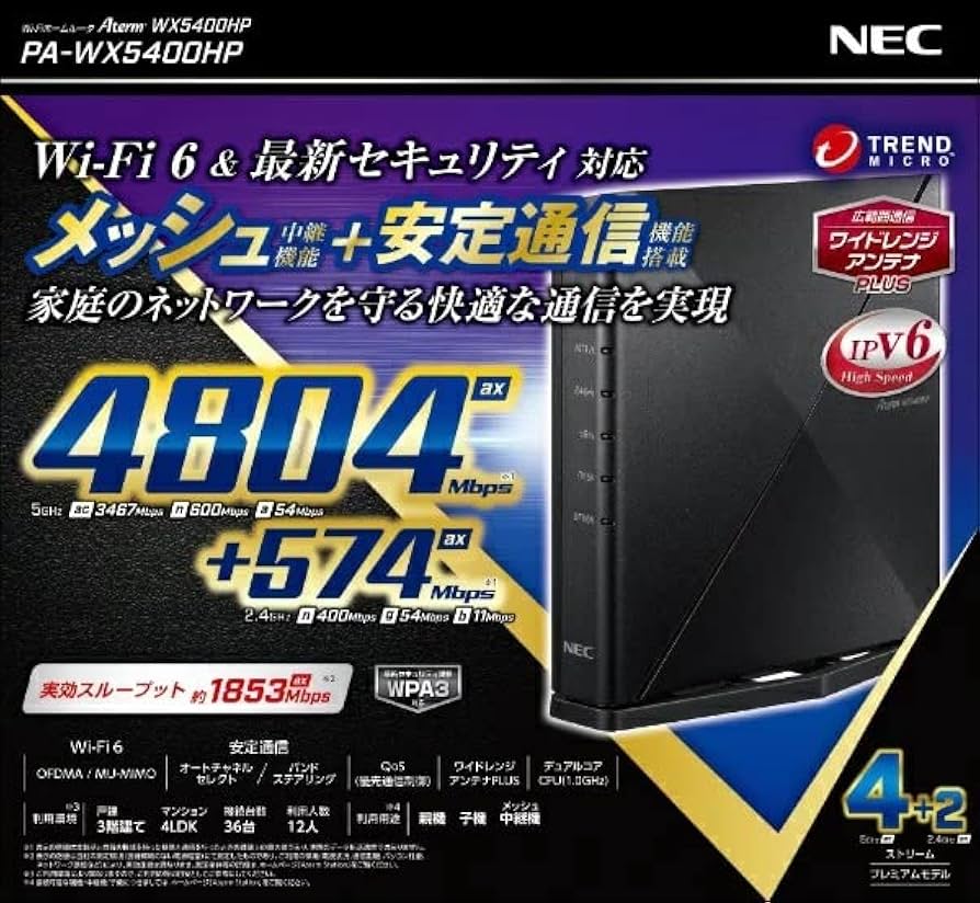 Amazon.co.jp: NEC Wi-Fi PA-WX5400HP Wireless LAN Router dual_band