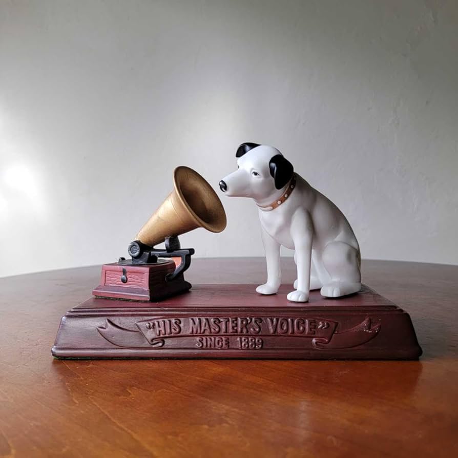 JG00480 ビクター犬 置物 台座付き レトロ victor.
