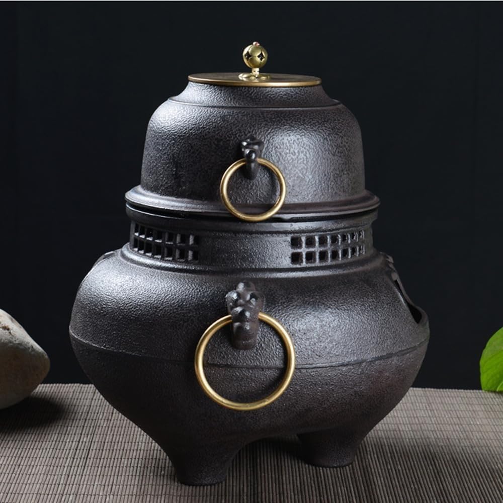 茶道具松地紋阿弥陀堂釜唐銅面取風鑪