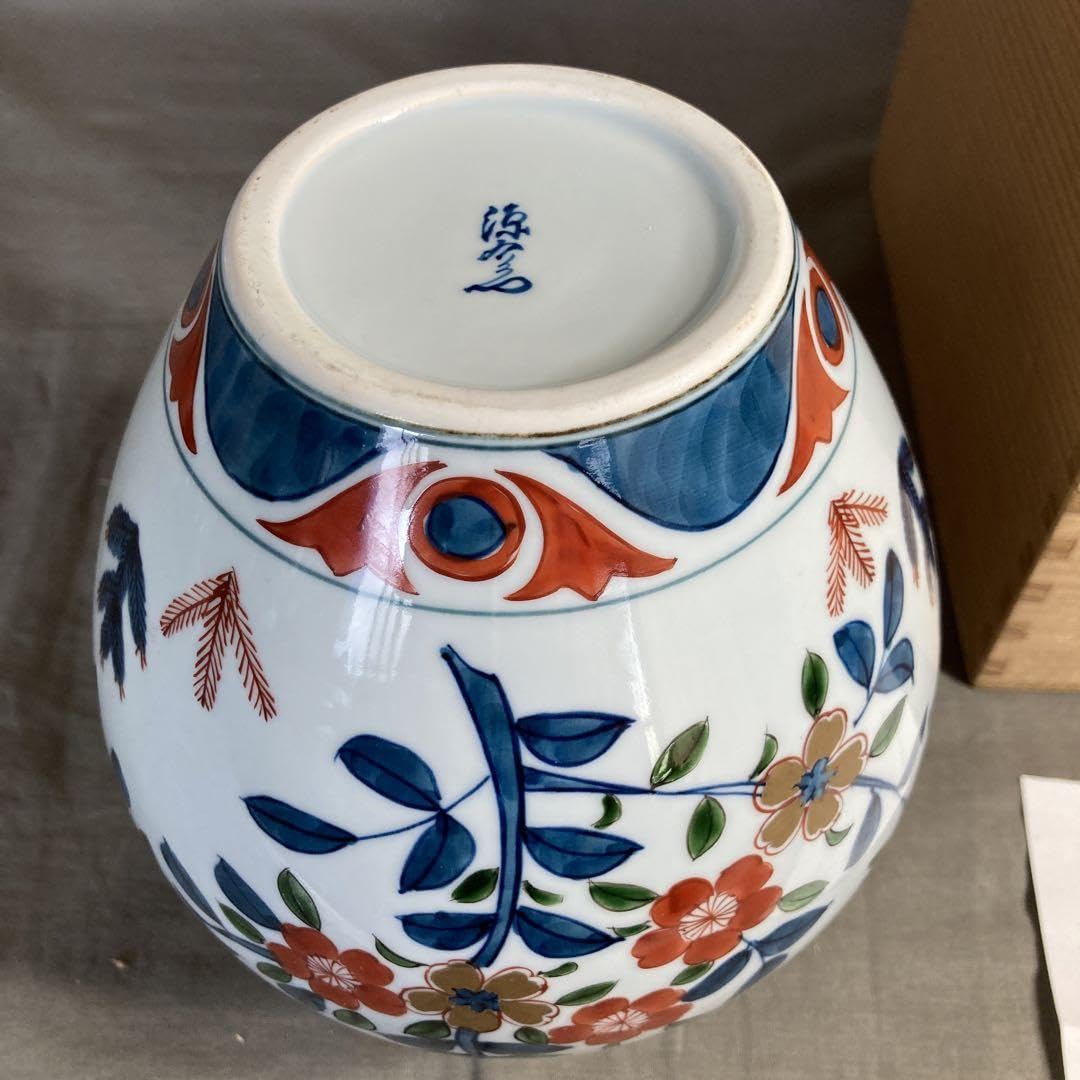 松右衛門】古伊万里の伝統 日本の名窯 緒方松右衛門作 染錦三方間取