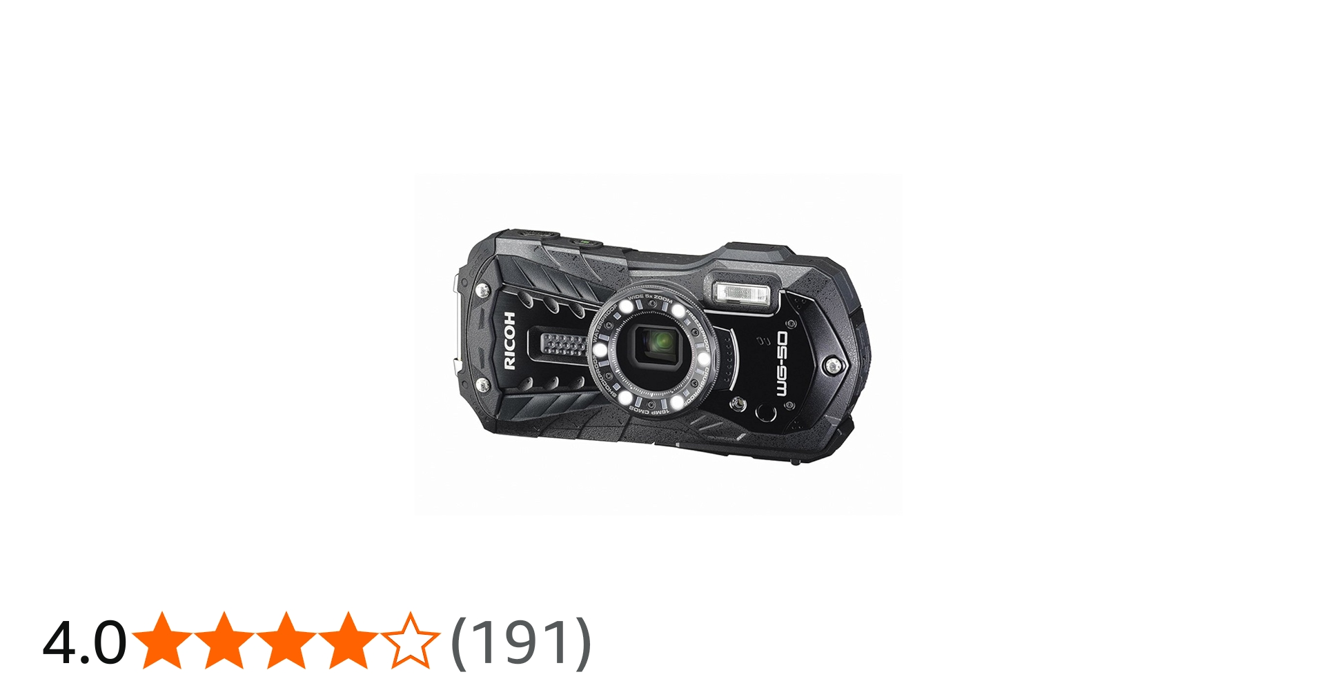 Amazon | RICOH 防水デジタルカメラ RICOH WG-50 ブラック 防水14m耐