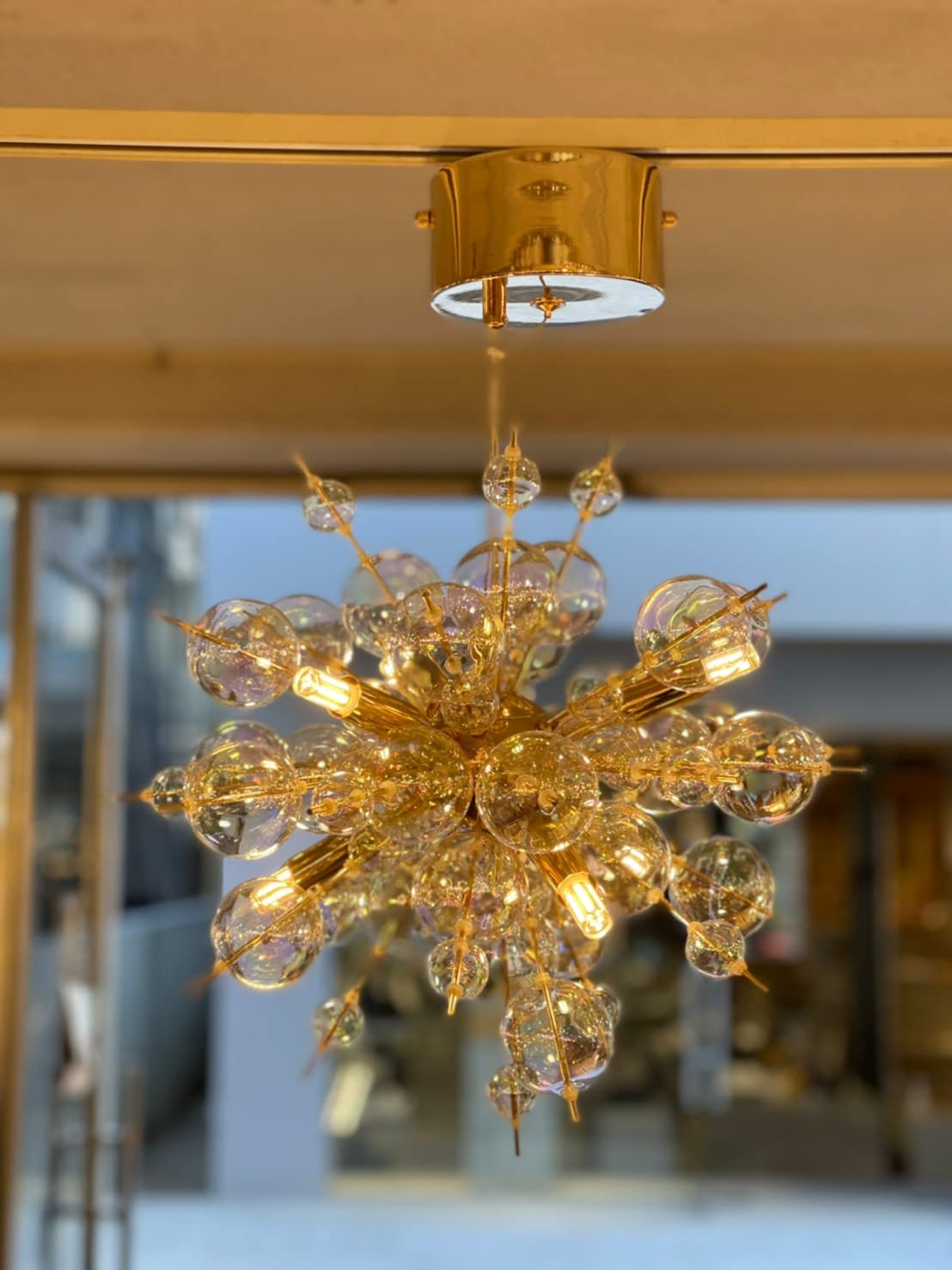 Amazon.co.jp : バブルシャンデリア ガラスペンダントライト 6灯 LED