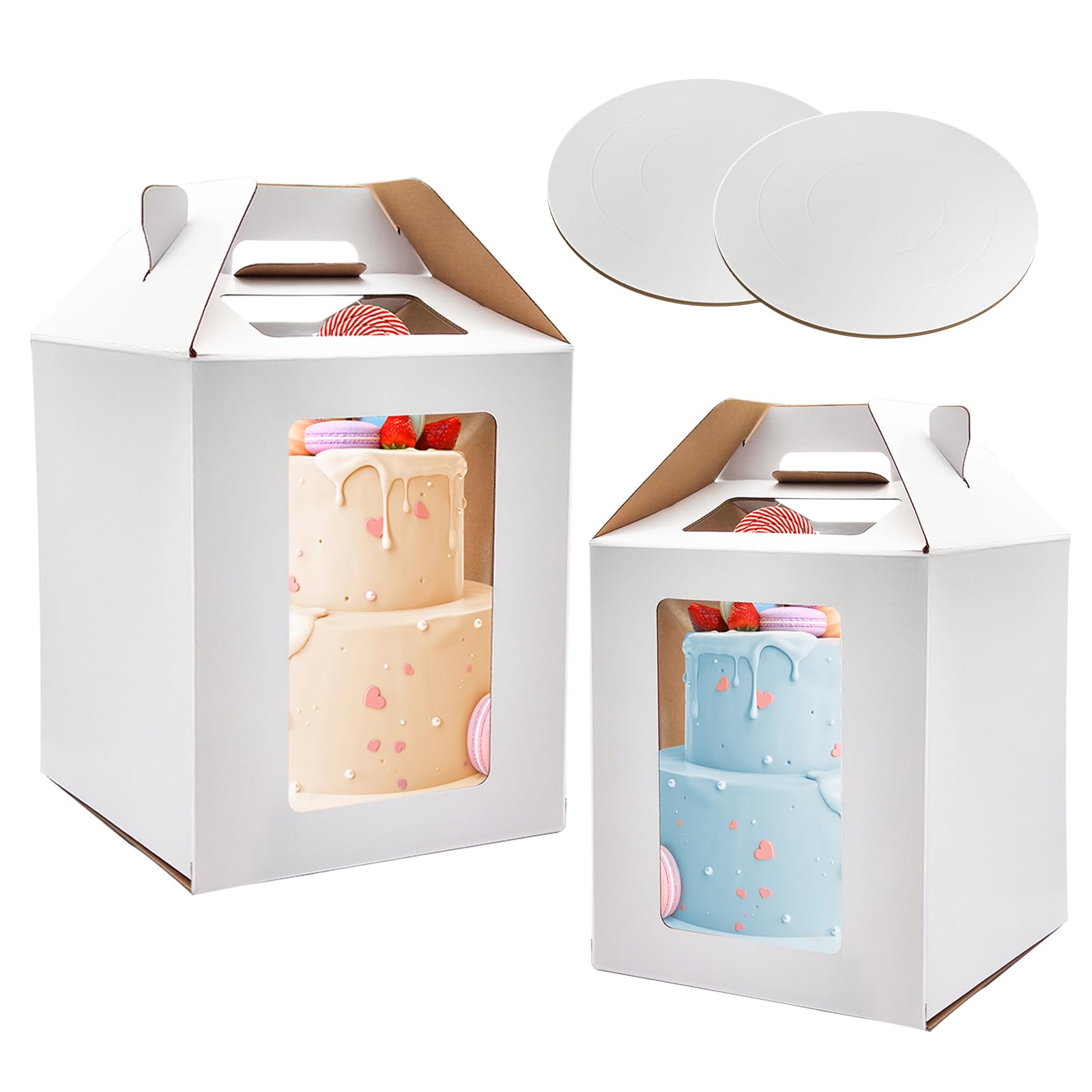 Amazon.com: KBG Tall Cake Boxes with Window, Tiered Cake Boxes