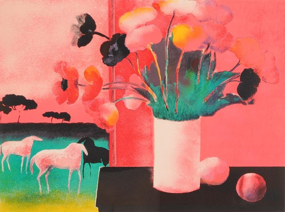 Guiramand 馬と人のリトグラフ作品 大判 Guiramand 馬と人のリトグラフ