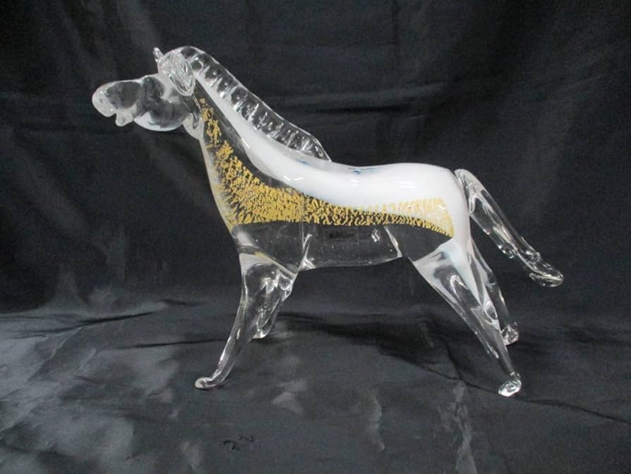 ガラス製馬の彫刻 インテリア装飾