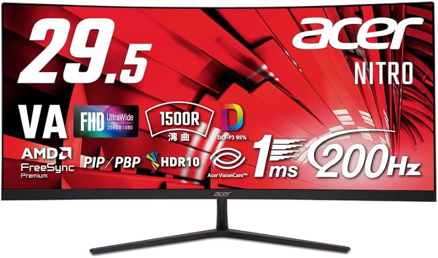 Amazon.co.jp: Acer 湾曲 29.5インチ ウルトラワイド 広視野角VA 非