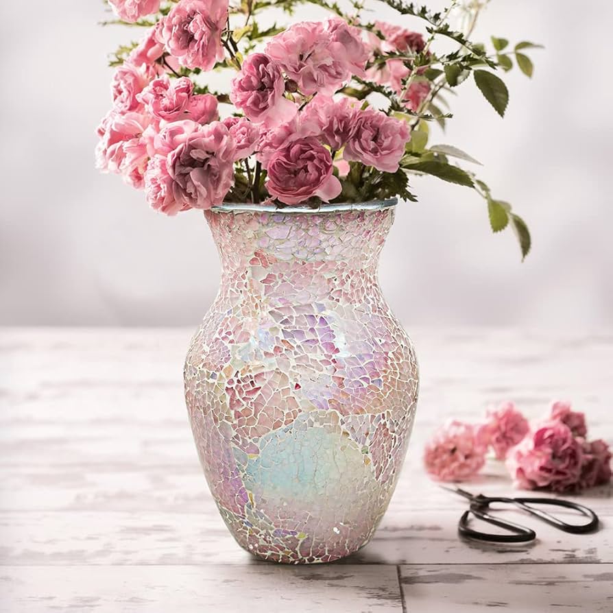 波状フリルデザイン ガラス花瓶 波状フリルデザイン ガラス花瓶 波状