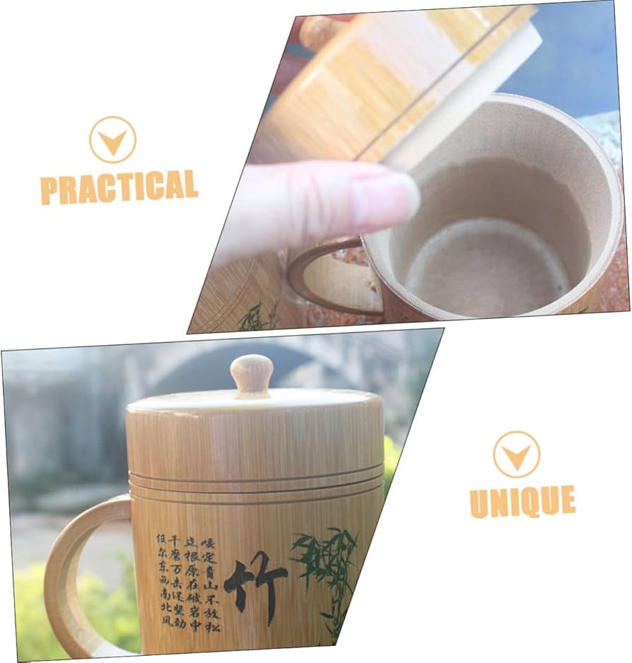 Amazon | VINTORKY 竹製ウォーターカップ 竹マグカップ 中国のティー