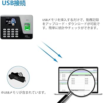 Amazon.co.jp: NGTeco 指紋認証 タイムレコーダー 勤怠管理 コスト削減