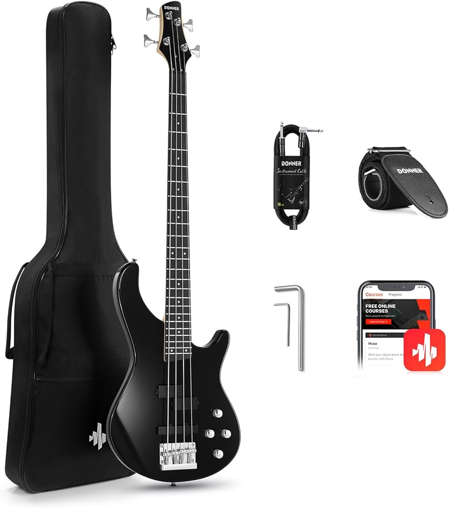 Amazon.com: Donner Electric Bass Guitar 4 Strings Full-Size