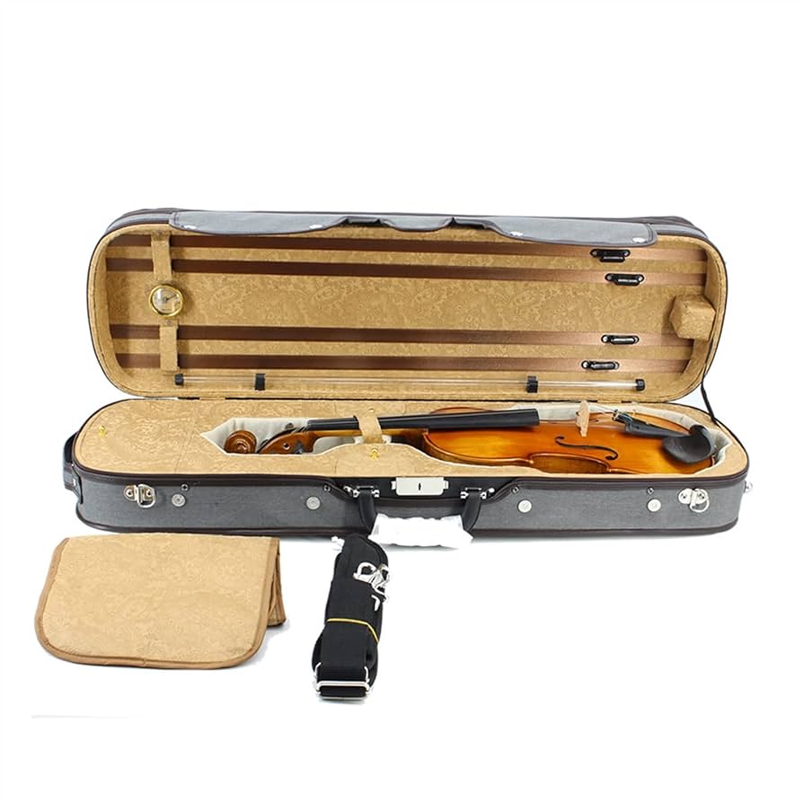 ヴァイオリン楽器ケース 4/4-1/8 バイオリン ケース PC 耐圧縮性三角