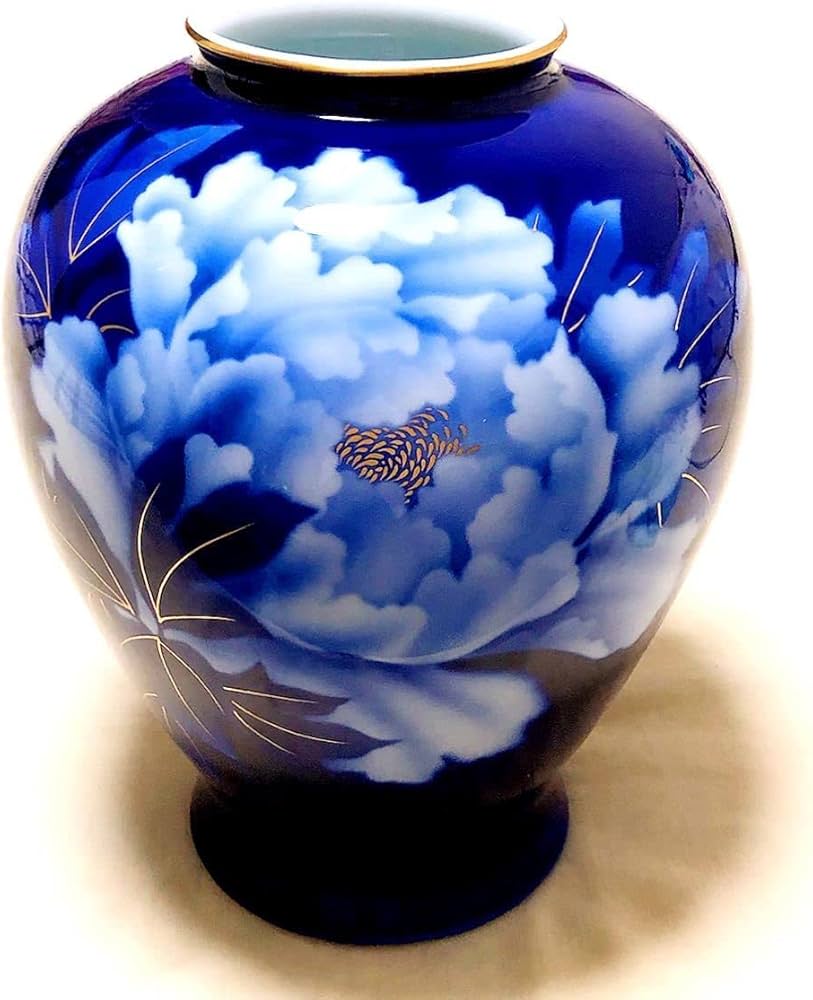 有田焼 宮内庁御用達 大花瓶 深川製磁古代牡丹管上