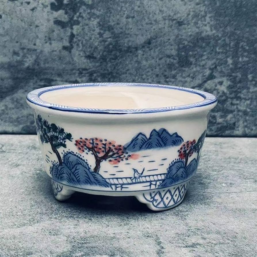 青花磁陶鉢 磁器 花碗 盆栽鉢 植木鉢 小品盆栽鉢 大品盆栽鉢 青花磁陶