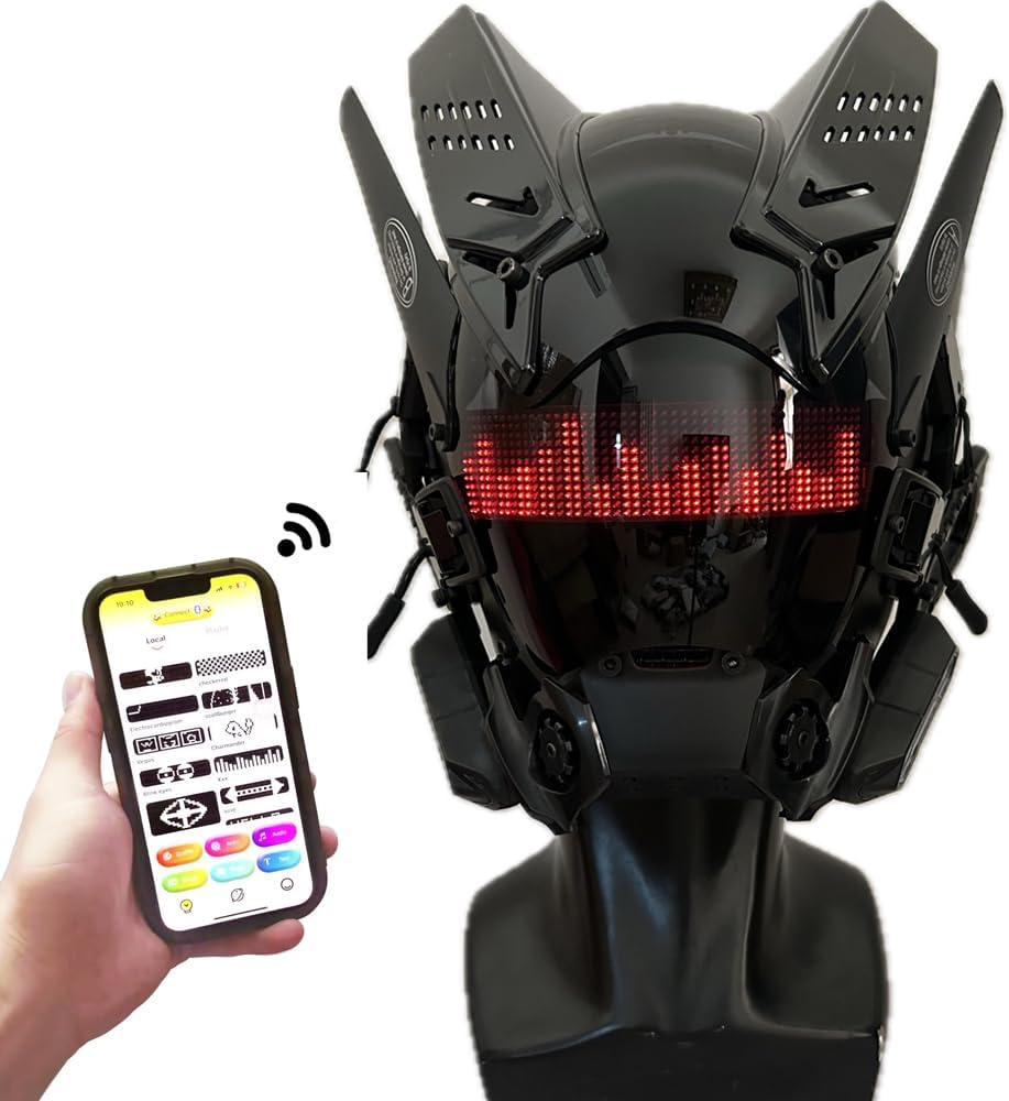 Amazon.co.jp: WKYBHUD サイバーパンクマスク LED カスタマイズ可能
