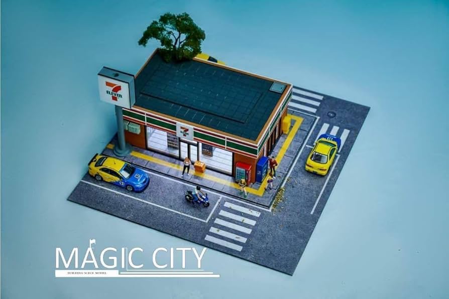 Amazon | 1/64 magic city ジオラマ セブンイレブン コンビニ ミニカー