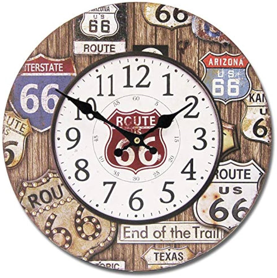 ネオン時計 / ネオンクロック ルート66 (ROUTE66) 壁掛け時計