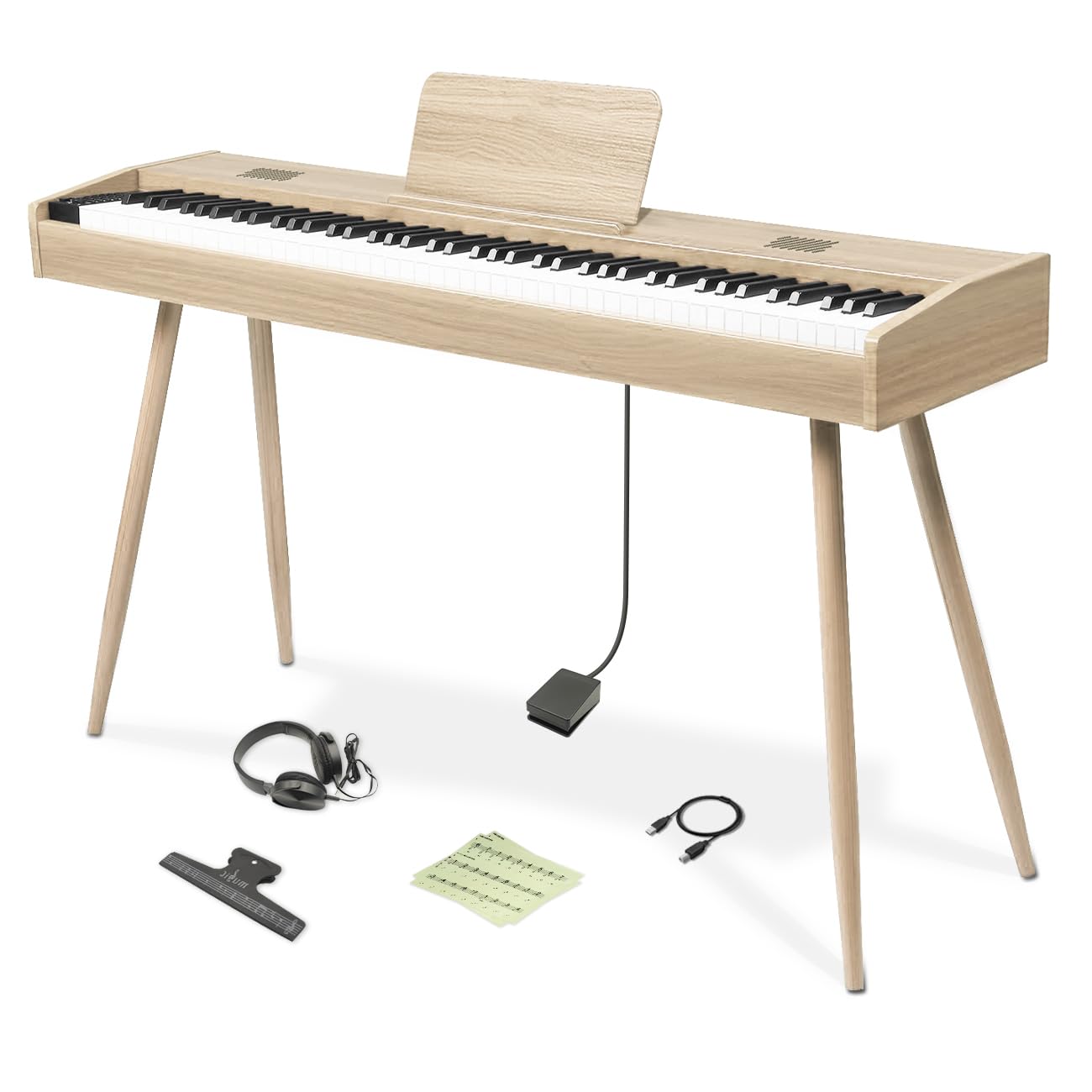 Amazon | 【ハンマーアクション鍵盤 木目調モデル】Longeye 電子ピアノ