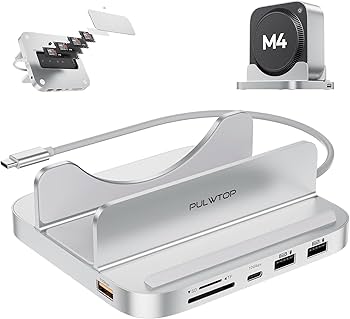 Amazon.com: PULWTOP Mac mini M4 Dock with 4TB M.2 SSD Enclosure, 8