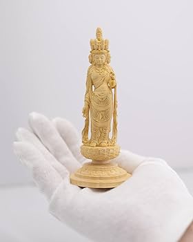 Amazon.co.jp: 極小仏 十一面観音－12.5cm向源寺型（木製：ツゲ 金泥