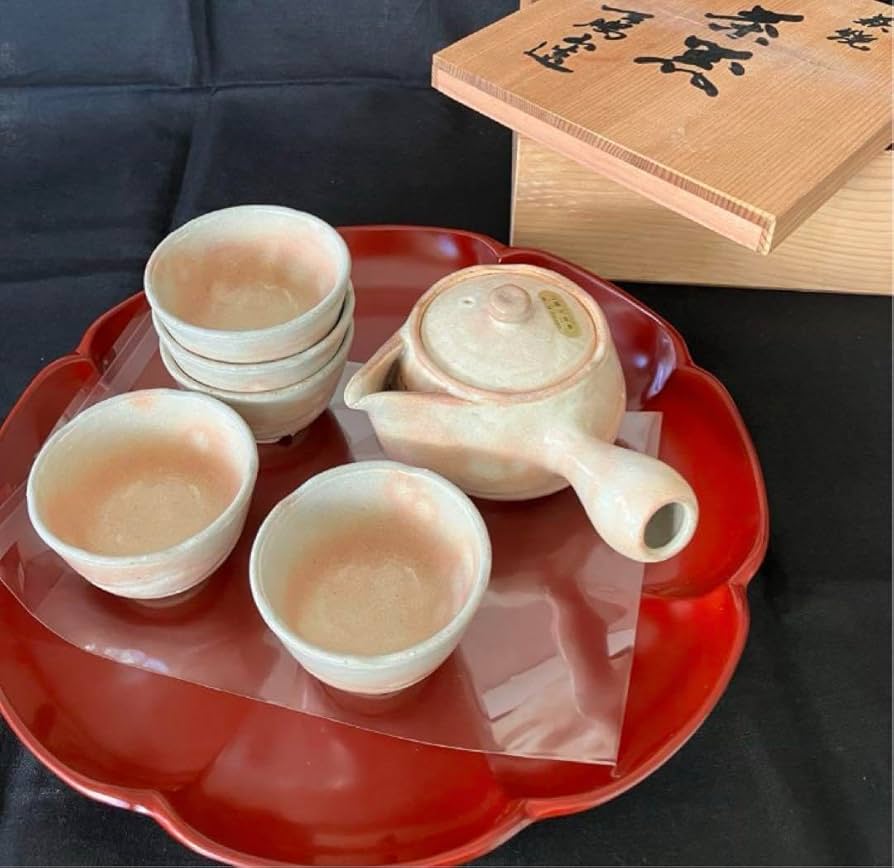 Amazon.co.jp: 萩焼 椿窯 天鵬山造 煎茶 急須茶器揃 : ホーム＆キッチン