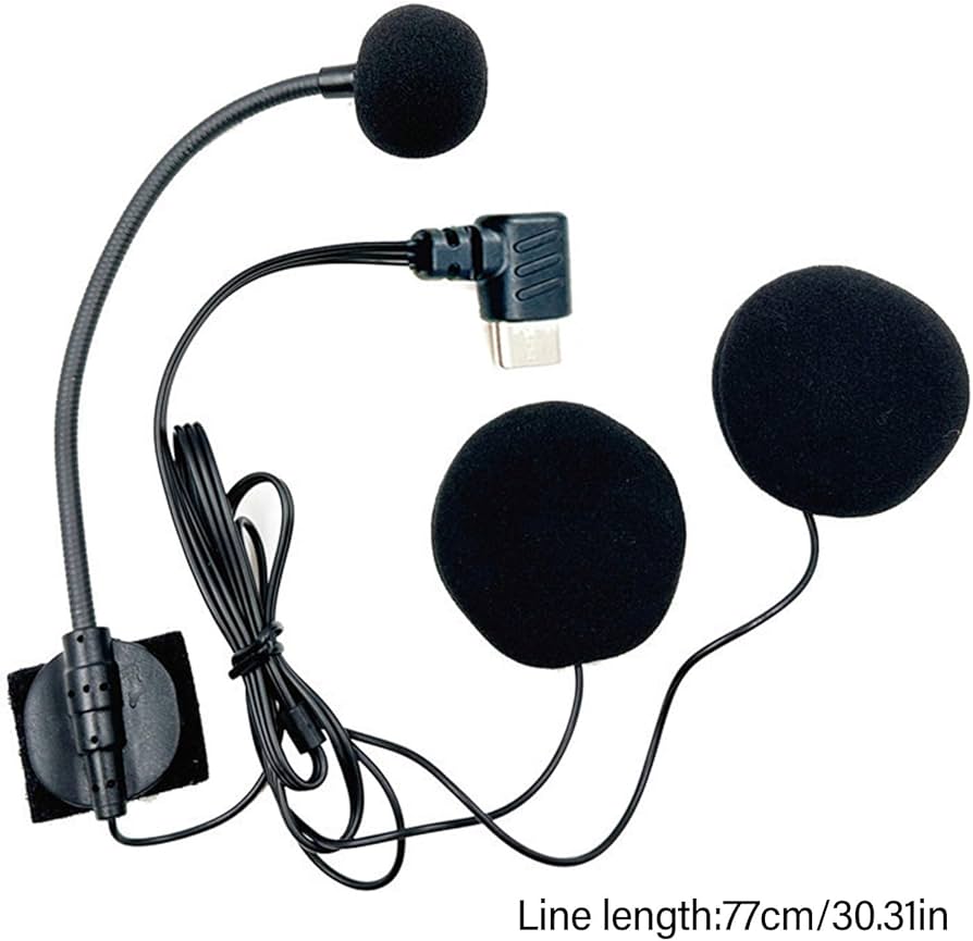 Amazon.co.jp: オートバイハーフフード付きヘルメットマイク、タイプC