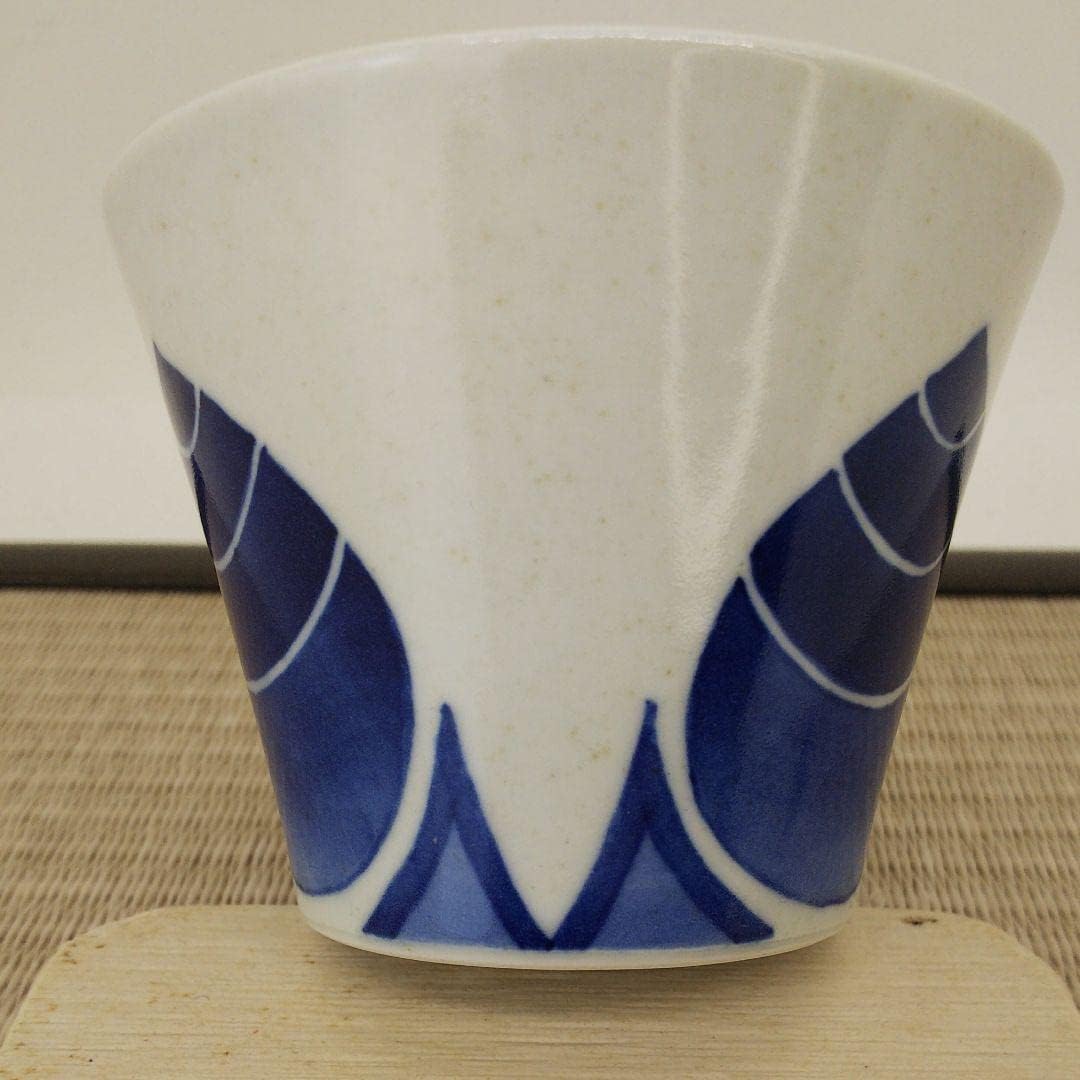 江戸後期 蛸唐草文 染付 輪花 そば猪口 向付 6客 江戸後期 蛸唐草文 染